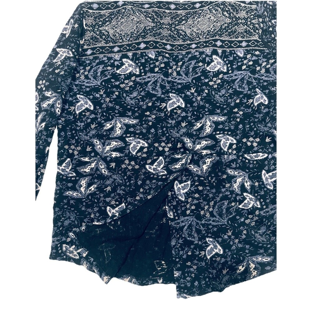 Lucky Brand Women's Black Multi Geometric Boho Long Sleeve Knit Top Sz Medium - Picture 9 of 9